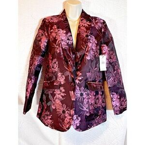 Saks Fifth Avenue Floral Blazer - Purple and Pink NWOT